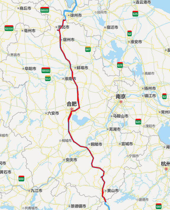 京台高速公路地图-安徽段