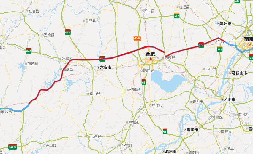 沪蓉高速公路地图-安徽段