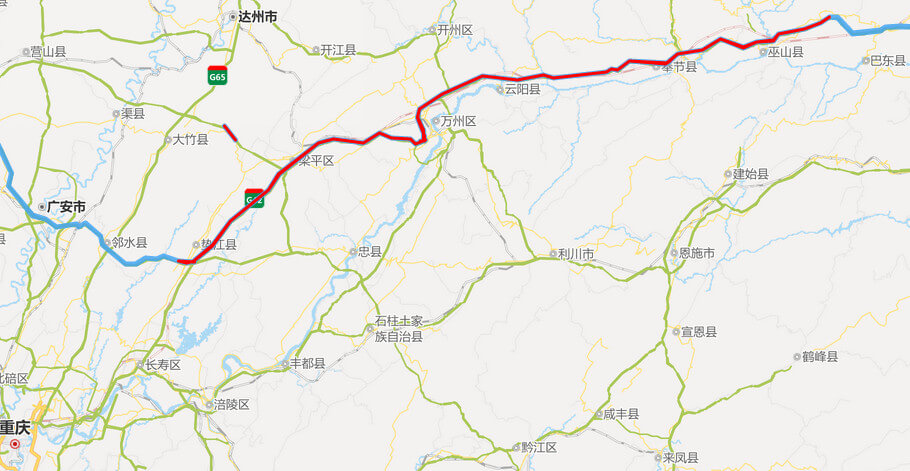 沪蓉高速公路地图-重庆段